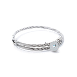 Simply Silver Guitar String Bracelet feat: Aquamarine
