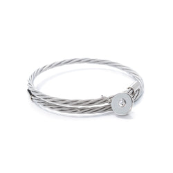Simply Silver Guitar String Bracelet feat: Diamond