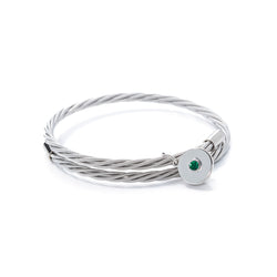 Simply Silver Guitar String Bracelet feat: Emerald