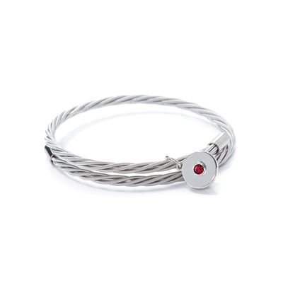 Simply Silver Guitar String Bracelet feat: Birthstone Charms
