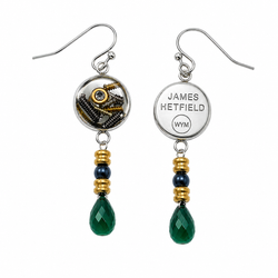 James Hetfield Earrings - Limited Edition: Emerald & Pearl