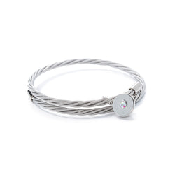 Simply Silver Guitar String Bracelet feat: Opal