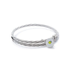 Simply Silver Guitar String Bracelet feat: Peridot