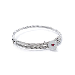 Simply Silver Guitar String Bracelet feat: Ruby