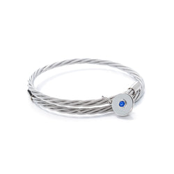 Simply Silver Guitar String Bracelet feat: Sapphire