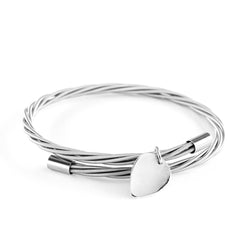 Simply Silver Guitar String Bracelet with Mini Pick Charm